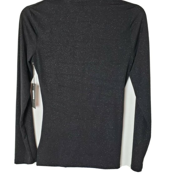 Vince Camuto Sparkle Ruched Top Rich Black XS - Picture 7 of 8